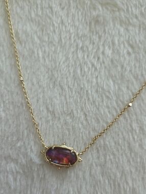 Kendra Scott Baroque Elisa Gold Pendant Necklace In Mauve Abalone